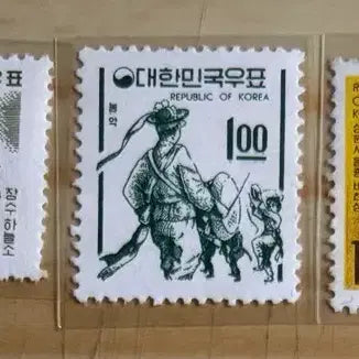 [BUNJANG] 1966-1969 Korean National White Stamp Set (18 Types) / 제2차국산백지18종, 단편우표, 보통우표, 1966-1969년