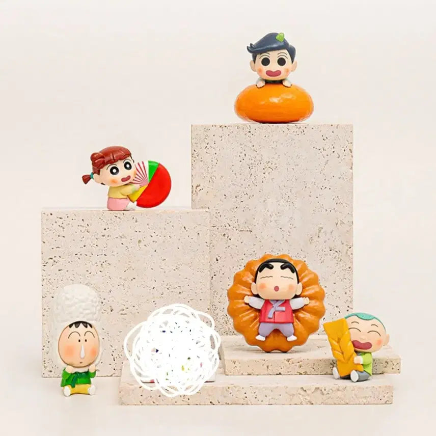 [BUNJANG] Crayon Shin-chan Hangwa Figure 5-Piece Bundle Set / 짱구 한과 피규어 5종 일괄