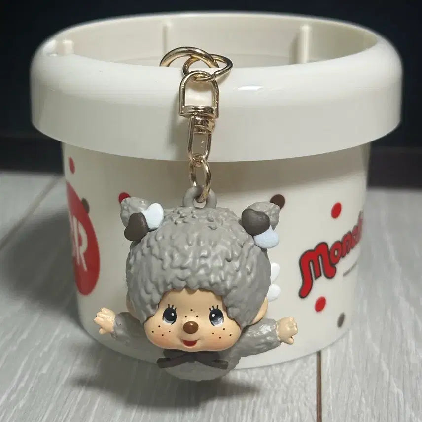[BUNJANG] Baskin Robbins Monchhichi Keyring - Grey / (일괄)베스킨라빈스 몬치치 키링 베라 몬치치 그레이 회색