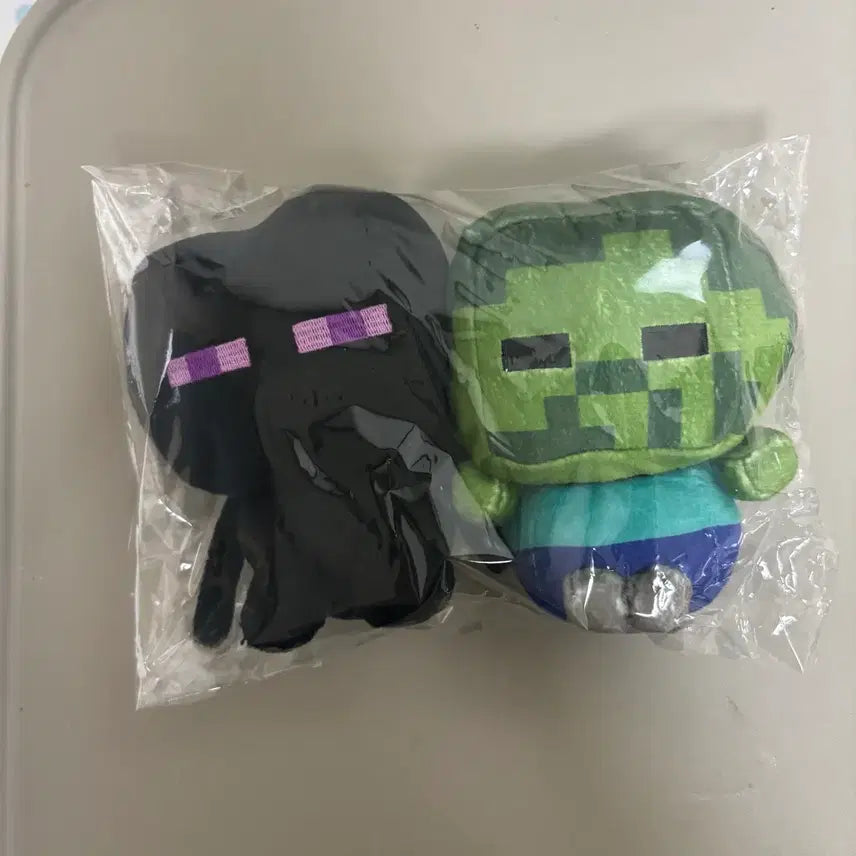 [BUNJANG] Mark Minecraft Zombie Enderman Plushie Nui Keychain Bundle Set / (일괄) 마크 마인크래프트 좀비 엔더맨 인형 누이 키링