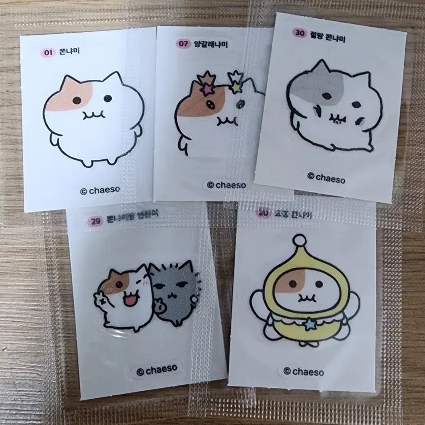 [BUNJANG] Sticky Sticker Bundle Set (5 pcs) / 쫀냐미 띠부씰 5장 일괄