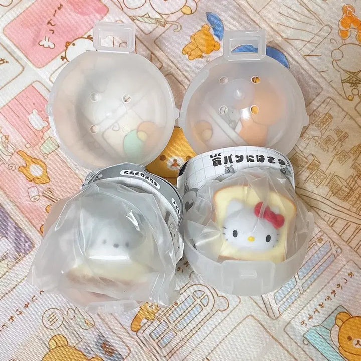 [BUNJANG] Sanrio Bread Gacha Mascot Set - Hello Kitty, Pochacco / (세트) 산리오 식빵 가챠 식빵에 끼어버린 마스코트 가챠_ 헬로키티 , 포챠코
