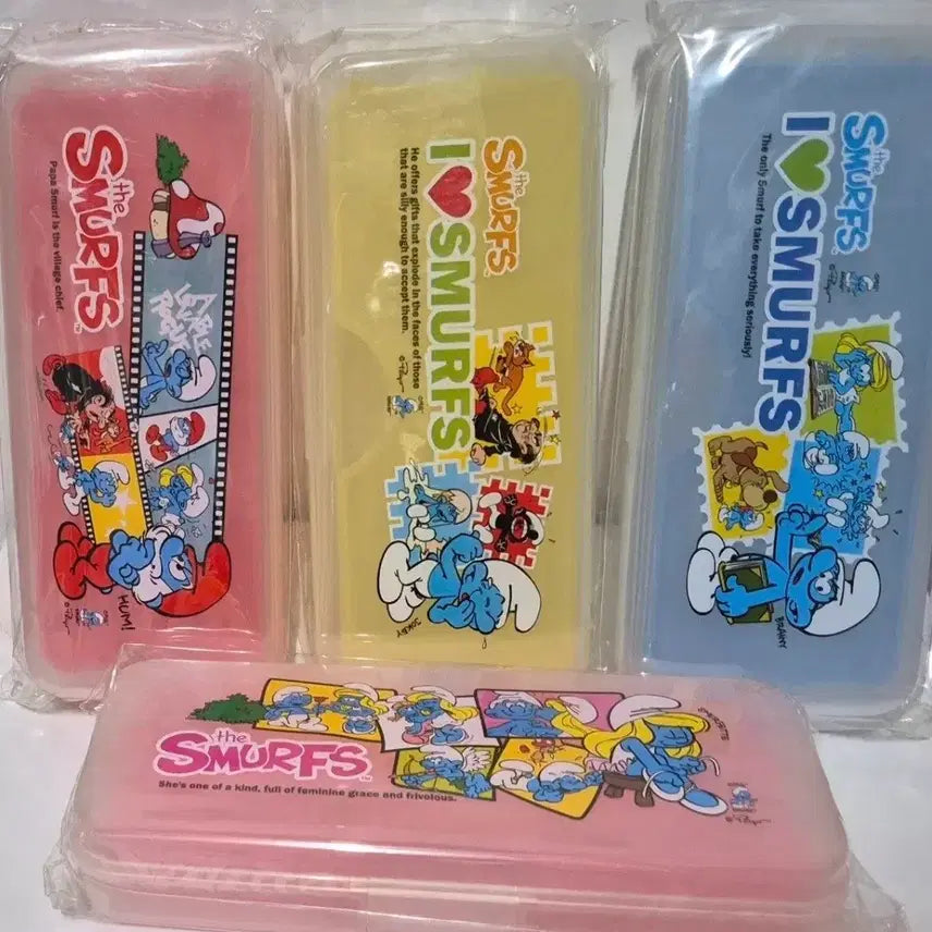 [BUNJANG] Vintage Smurfs 3-Tier Pencil Case / 고전문구 스머프 3단 필통