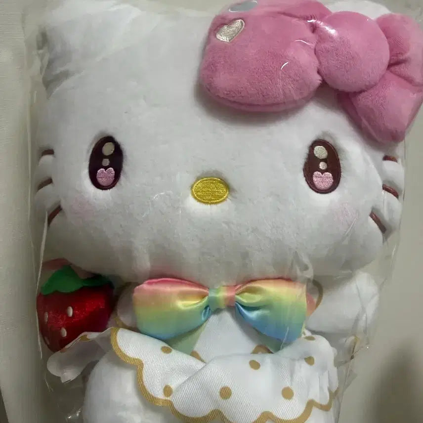 [BUNJANG] Hello Kitty Ichigo 50th Anniversary Plush / 헬로키티 이치고 신문 50주년 누이