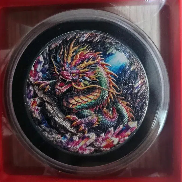 [BUNJANG] 2026 Draco (Relief) Sterling Silver Plated Colored Copper Round 1 oz 99.9% (Includes Easel) / 2026년 드라고(릴리프) 순은도금 색채구리 라운드 1온스 99,9%(이젤 포함)