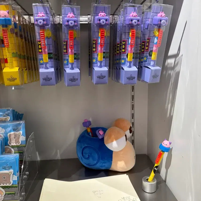 [BUNJANG] MapleStory Blue Snail Plush Pen Holder / 롯데월드 메이플스토리 인형펜꽂이(파란 달팽이)