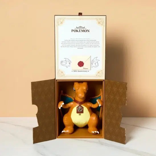 [BUNJANG] Vintage Style Charizard Plush Doll / 고풍 레더 봉제인형 리자몽