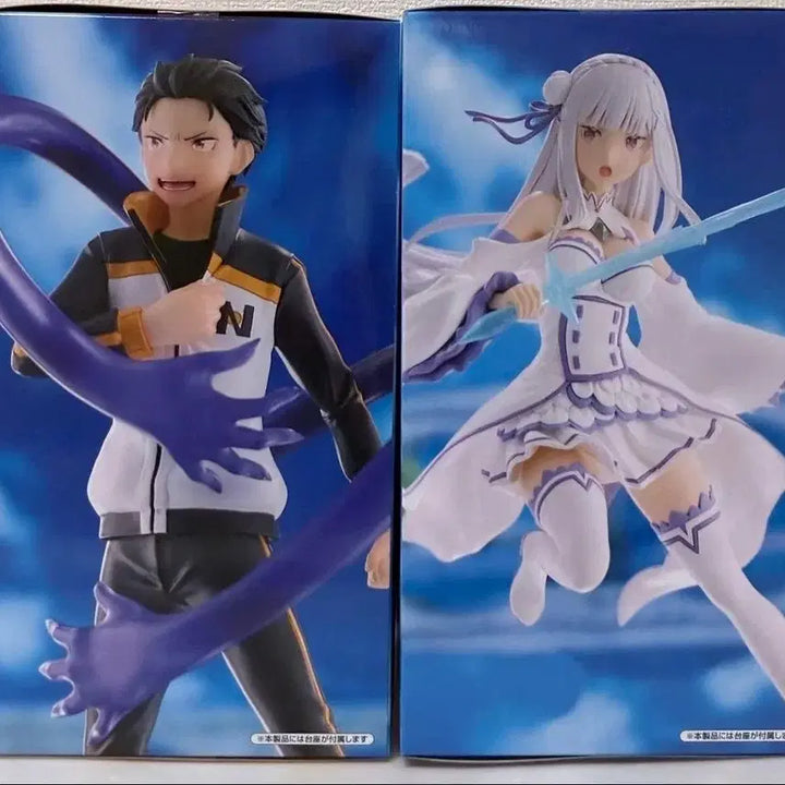 [BUNJANG] Re:Zero Emilia &amp; Subaru Figure Bundle / 마지막 급처) 리제로gigo 에밀리아 스바루 피규어