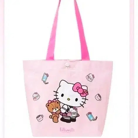 [BUNJANG] FillyMilly x Hello Kitty Taplin Bag &amp; Hair Clip Set / 올리브영 필리밀리 헬로키티 타포린백 &amp; 헤어집게