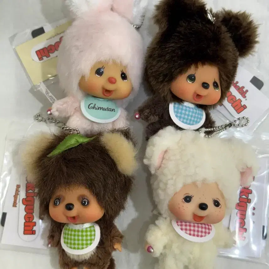 [BUNJANG] Monchhichi Friends Keyring 4 Types Bundle Set / 새상품 할인) 몬치치 프렌즈키링 4종일괄
