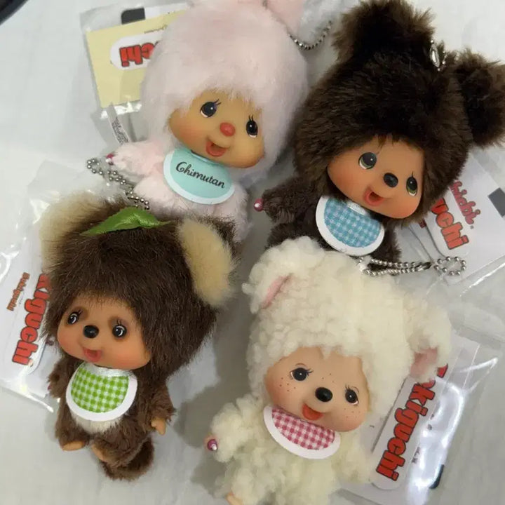 [BUNJANG] Monchhichi Friends Keyring 4 Types Bundle Set / 새상품 할인) 몬치치 프렌즈키링 4종일괄