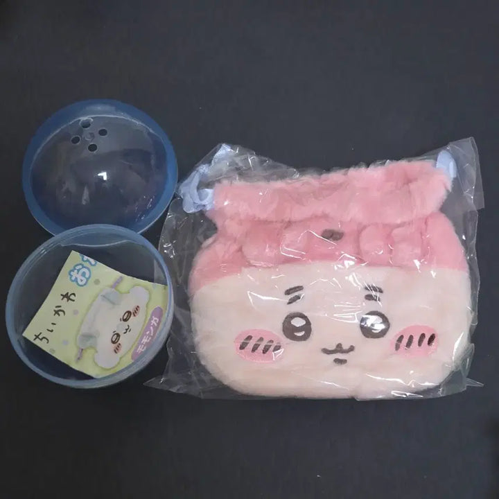 [BUNJANG] Chiikawa Fluffy Drawstring Pouch - Crab / 치이카와 복슬복슬 복주머니 얼굴 파우치 - 카니