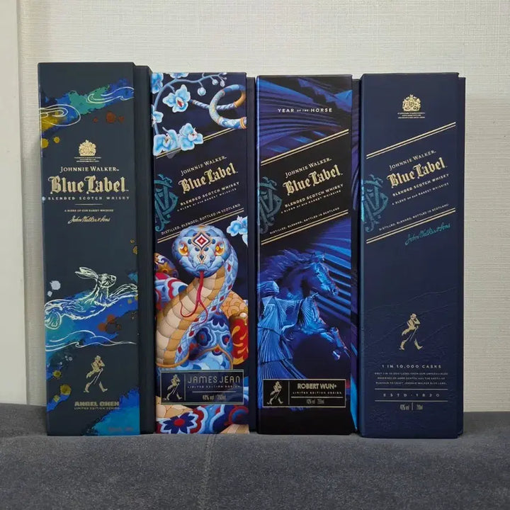 [BUNJANG] Johnnie Walker Blue Label Limited Edition 4 Types Whiskey Empty Bottles / 조니워커 블루라벨 리미티드 에디션 4종 위스키 공병