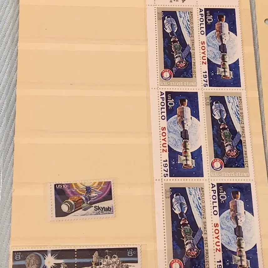 [BUNJANG] Spaceflight Stamp Set: Apollo-Soyuz &amp; Skylab / 우주항공 우표 세트 아폴로 소유즈 스카이랩