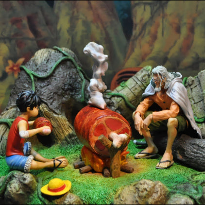 [BUNJANG] JACKSDO Monkey D. Luffy &amp; Silvers Rayleigh Diorama Set / 원피스 잭스두 루피, 레일리, 디오라마포함 3채, 수련 후 고기먹방하는 장면, 애장 피규어 23만원에 저렴히 판매합니다