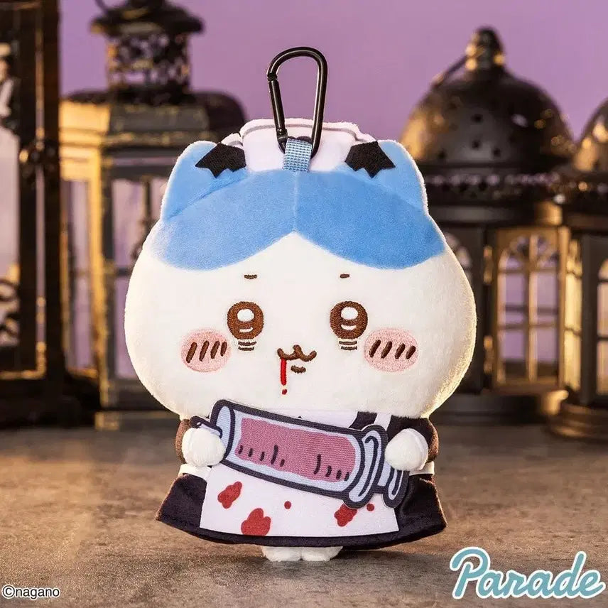 [BUNJANG] Chiikawa Hachiware Halloween Mascot Pouch Plush / 먼작귀 치이카와 시리즈 하치와레 할로윈 마스코트 파우치 인형