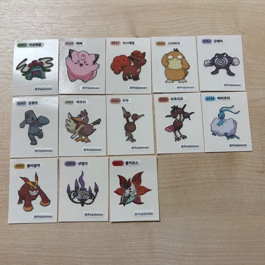 [BUNJANG] Pokemon Sticker Set Bundle (Bulbasaur, Psyduck, etc.) / 포켓몬 띠부띠부씰 13장 일괄 양도 (이상해꽃, 고라파덕 등)