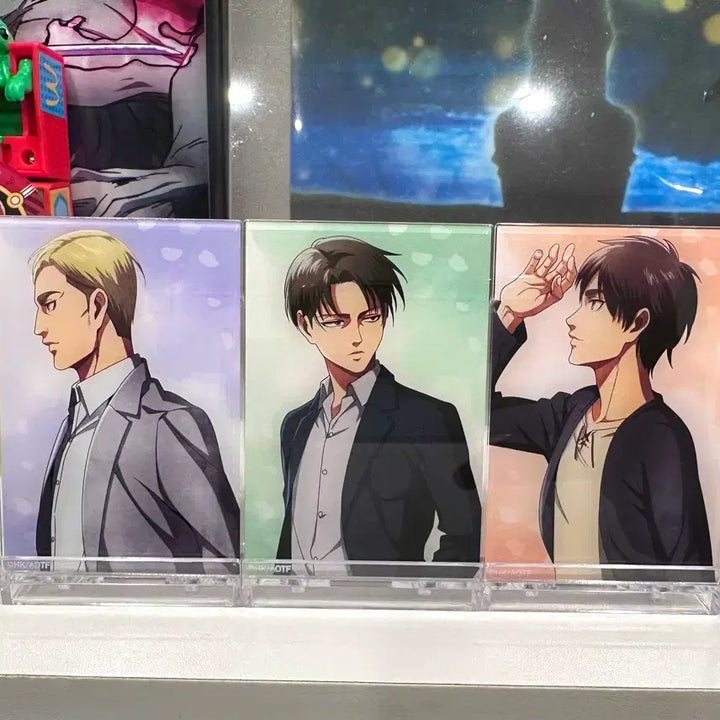 [BUNJANG] Attack on Titan Acrylic Card Set - Erwin, Levi, Eren / 진격의 거인 아크릴 카드 엘빈,리바이,에렌 3종 세트