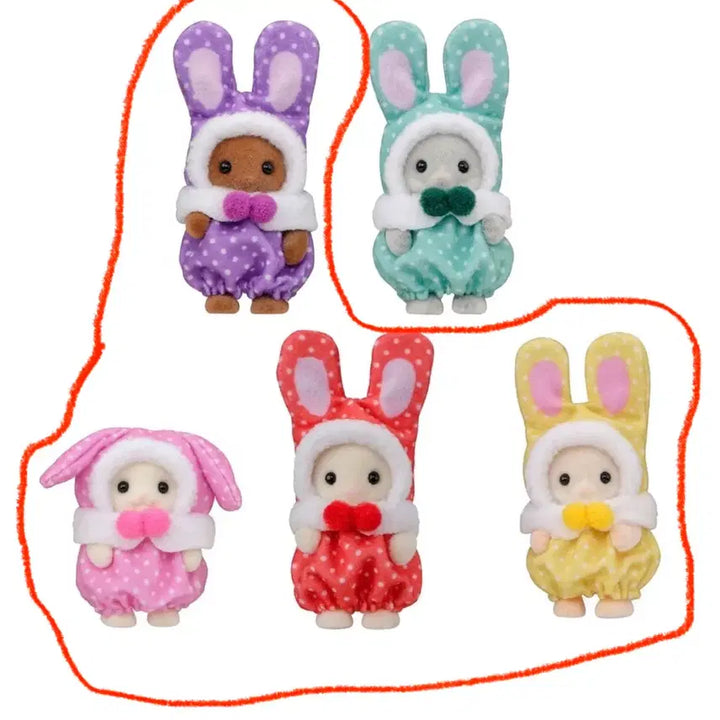 [BUNJANG] Sylvanian Families 40th Anniversary Colorful Rabbit Bundle Set / 일괄 실바니안 패밀리 40주년 컬러풀 토끼
