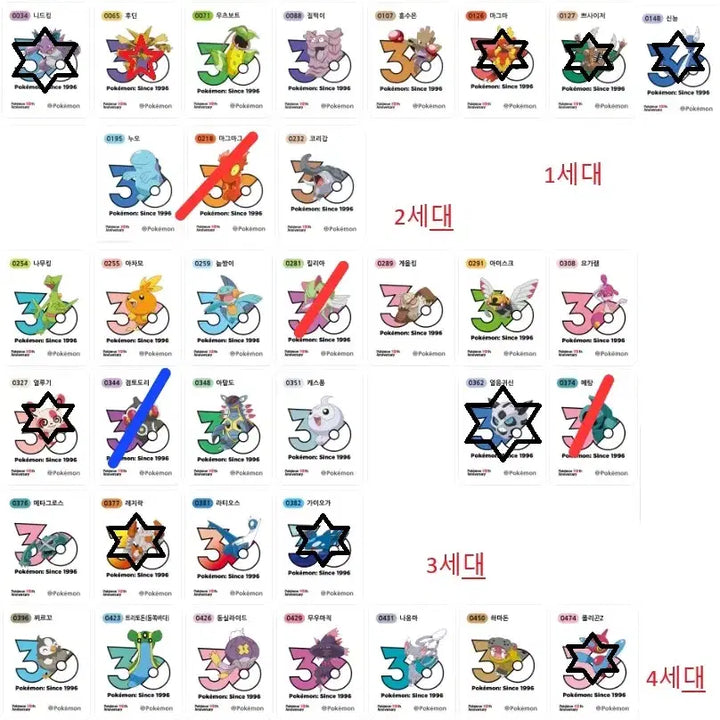 [BUNJANG] Pokemon Logo Stickers (1013 Types) / 포켓몬 로고 띠부씰 구매 신상 1013종