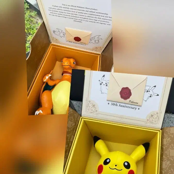 [BUNJANG] Pokemon 30th Anniversary Charizard Pikachu Doll Set / 포켓몬스터 30주년 기념 리자몽 피카츄 인형 세트