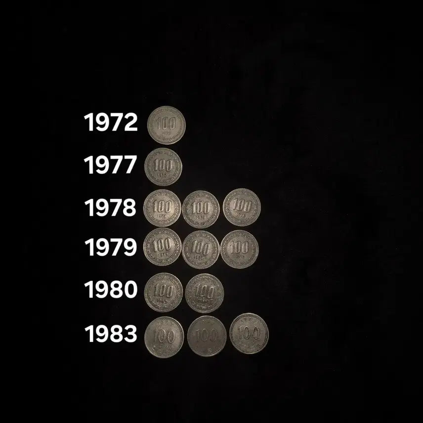 [BUNJANG] Rare Korean 100 Won Coin Bundle (1972-1983) / 희귀동전 100원