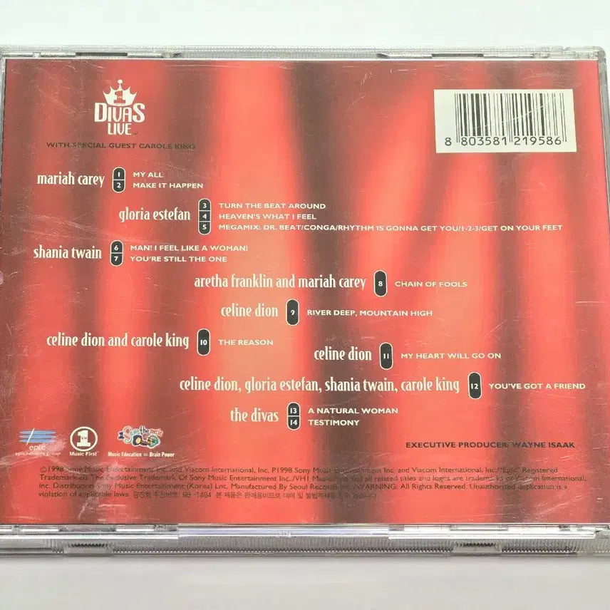 [BUNJANG] VH1 Divas Live 1998 Live Album CD / VH1 Divas Live (1998 Live Album)