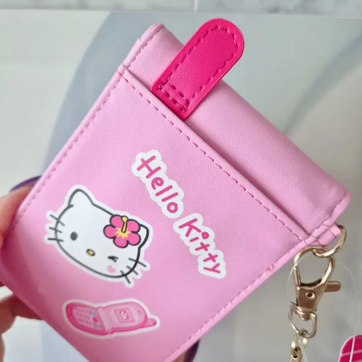 [BUNJANG] Sanrio Hello Kitty Cellphone Card Holder Reel Pass Strap / (새제품 미사용) 키티 휴대폰 카드지갑 릴패스 스트랩 (일본 정품)