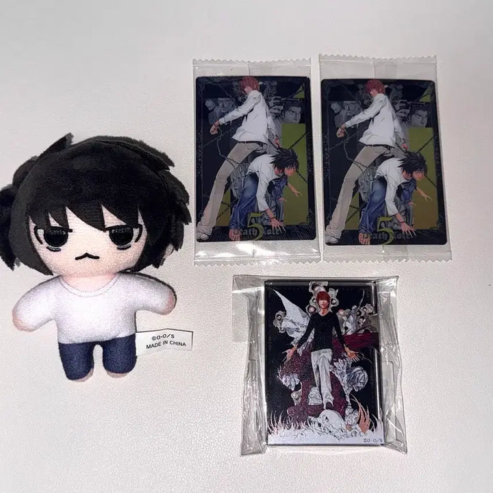 [BUNJANG] Death Note L &amp; Light Original Art Exhibition Plush, Acrylic Block, Wafer Card Bundle Set / 데스노트 엘 L 라이토 원화전 누이 인형 아크릴 블럭 웨하스 카드