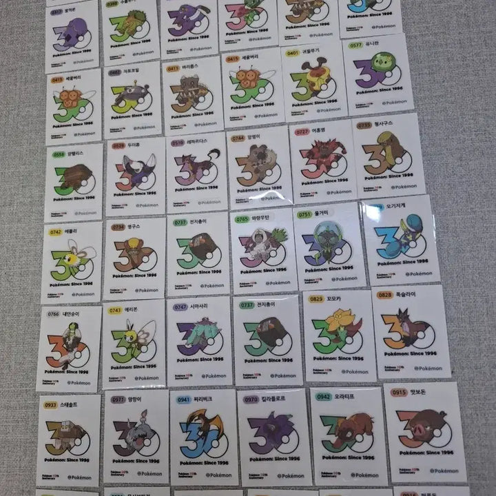 [BUNJANG] Pokemon 30th Anniversary 1013 Types Logo Stickers Individual Sale / 포켓몬 30주년 1013종 로고 띠부씰 개별판매/교환합니다