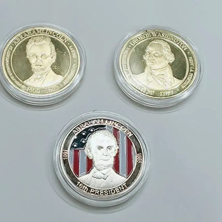 [BUNJANG] US Presidents Commemorative Medals Set (Lincoln, Washington) / 미국 대통령 기념메달 3종 링컨 조지 워싱턴 관광 기념품