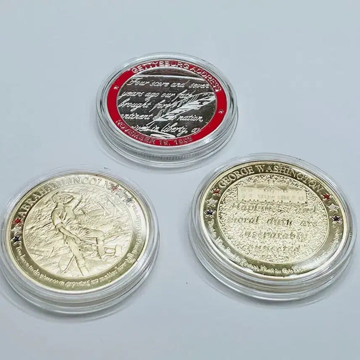 [BUNJANG] US Presidents Commemorative Medals Set (Lincoln, Washington) / 미국 대통령 기념메달 3종 링컨 조지 워싱턴 관광 기념품