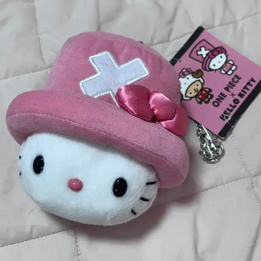 [BUNJANG] Hello Kitty x One Piece Collaboration Vintage Plush Pouch / 초희귀 2012헬로키티 원피스 콜라보 고전키티 인형 파우치