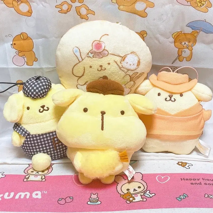 [BUNJANG] Pompompurin Plush Toy &amp; Keychain Bundle / (일괄) 폼폼푸린 오오모리 곱빼기 시리즈 새우튀김 인형 , 체크 폼폼푸린 인형, 이치방쿠지 포차코&amp;폼폼푸린 미니 쿠션 키링 그외 폼폼푸린 인형