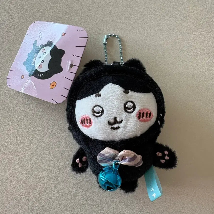 [BUNJANG] Chiikawa Black Cat Halloween Plush Doll (Hachiware) / 치이카와 검은고양이 인형 하치와레 할로윈 누이 인형뽑기 경품