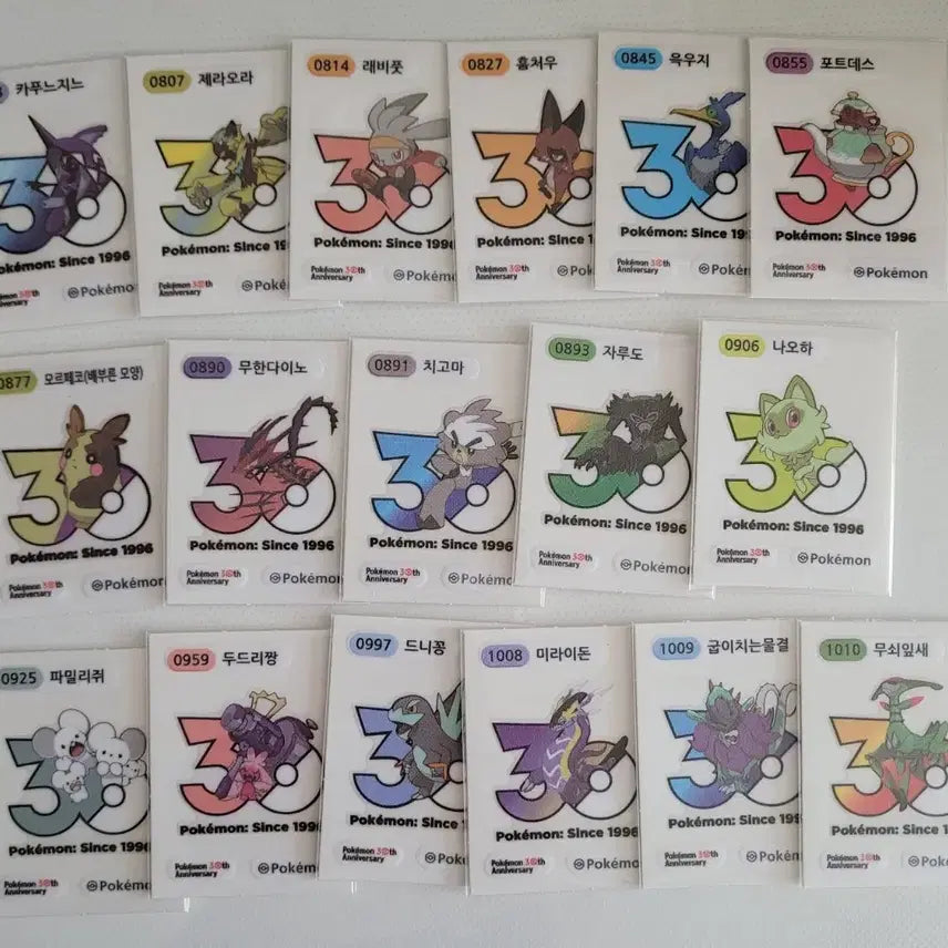 [BUNJANG] Pokemon 30th Anniversary Logo Seal / 포켓몬 띠부씰 30주년 로고씰 판매