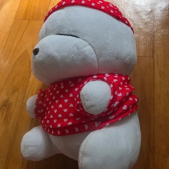 [BUNJANG] Marshmallow Red Heart Outfit Plush Doll / 마시마로 빨간 하트옷 봉제인형