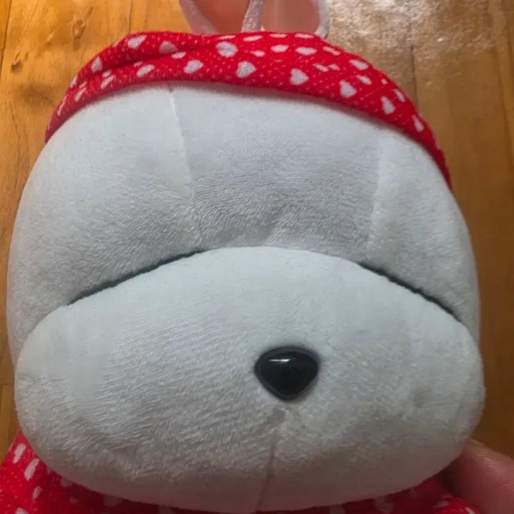 [BUNJANG] Marshmallow Red Heart Outfit Plush Doll / 마시마로 빨간 하트옷 봉제인형