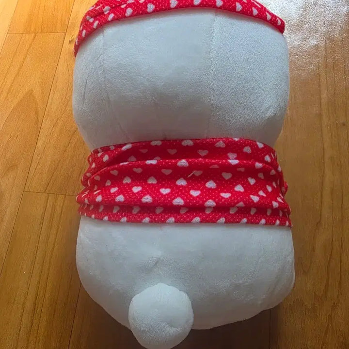 [BUNJANG] Marshmallow Red Heart Outfit Plush Doll / 마시마로 빨간 하트옷 봉제인형
