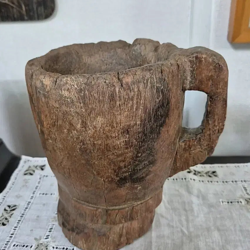 [BUNJANG] Vintage Saoki Wood Mortar and Pestle / 사오기 나무절구