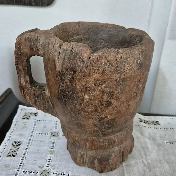 [BUNJANG] Vintage Saoki Wood Mortar and Pestle / 사오기 나무절구