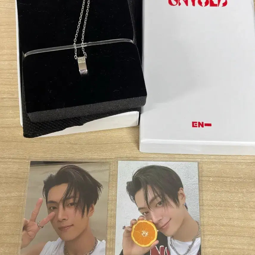 [BUNJANG] ENHYPEN Jay Ring Necklace (Includes 2 Photocards) / 엔하이픈제이 반지목걸이 (포카2종포함)