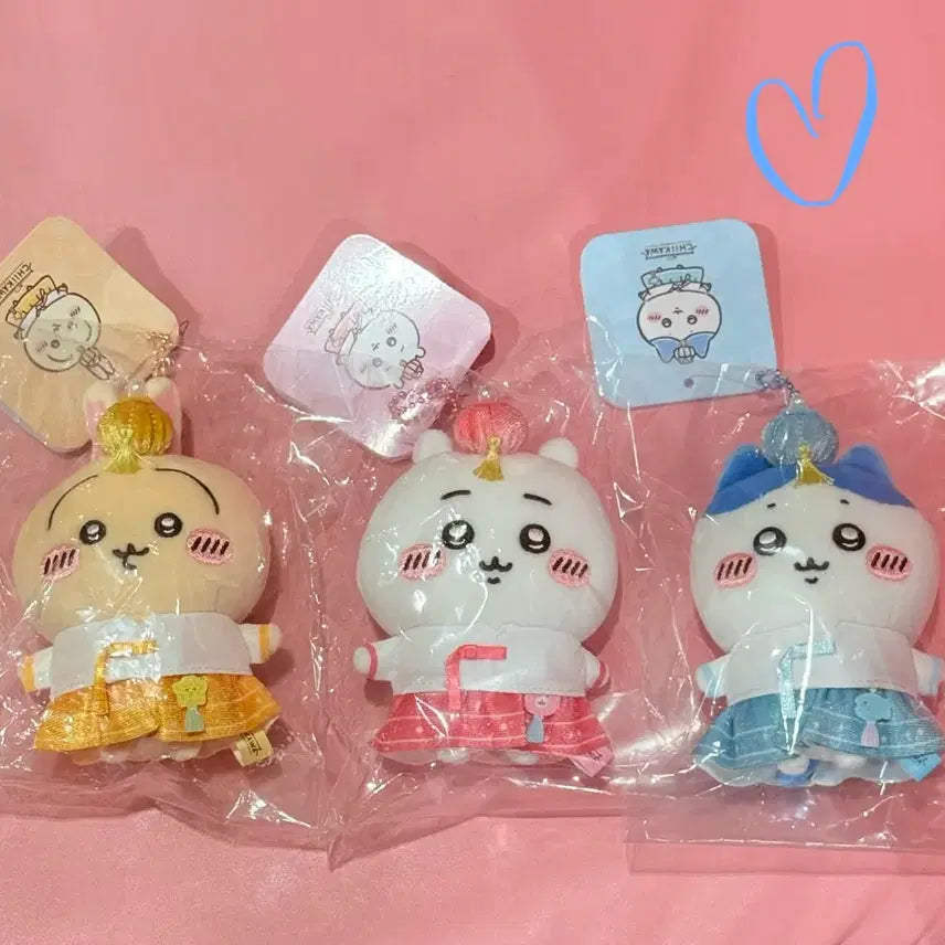 [BUNJANG] Chiikawa Usagi Hachiwara 3-Piece Hanbok Bundle (Sealed) / [미개봉 정품]한복 우사기 한복 치이카와 한복 하치와레 3종 일괄 S급