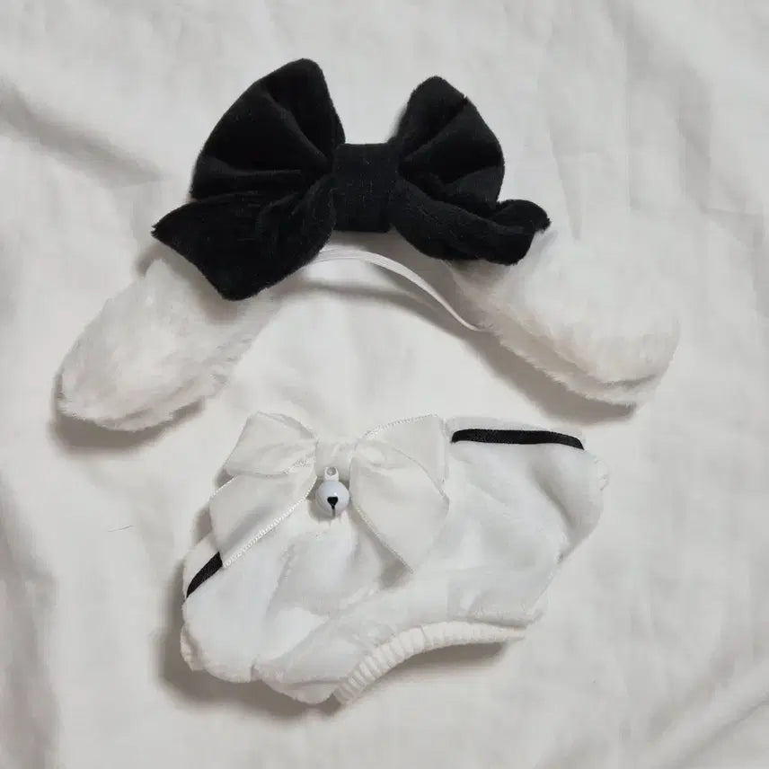 [BUNJANG] Lemoran Track Bunny White + Black Point Plush (10cm) / 원가이하) 레모란 트랙 버니 화이트+블랙포인트 솜인형 솜깅 10깅 솜옷