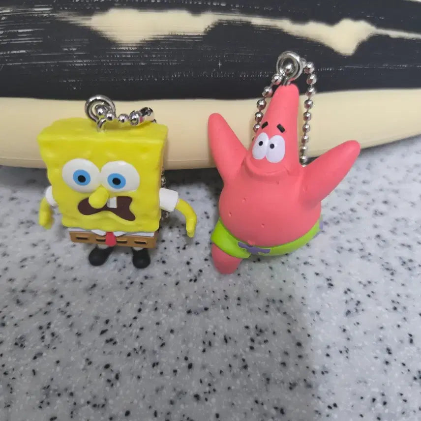 [BUNJANG] SpongeBob Patrick Gacha Keychain Set / 스폰지밥 뚱이 가챠 키링 2종 일괄