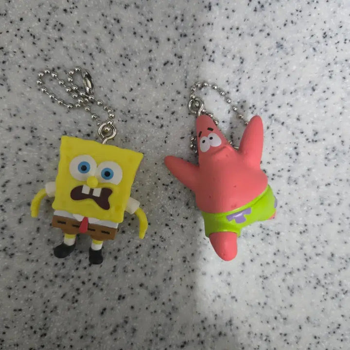 [BUNJANG] SpongeBob Patrick Gacha Keychain Set / 스폰지밥 뚱이 가챠 키링 2종 일괄