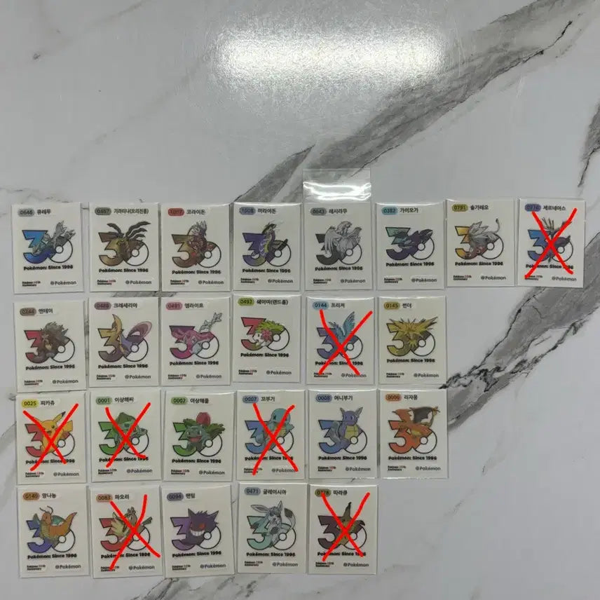 [BUNJANG] Pokemon 30th Anniversary Stickers / 포켓몬 신상 30주년 띠부씰