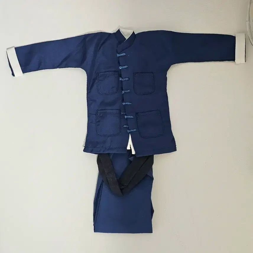 [BUNJANG] 1/6 Scale Figure Kung Fu Dobok Set - Navy Blue / 1/6 피규어 쿵푸 도복 세트 남색
