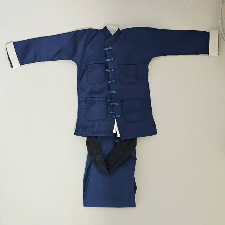 [BUNJANG] 1/6 Scale Figure Kung Fu Dobok Set - Navy Blue / 1/6 피규어 쿵푸 도복 세트 남색