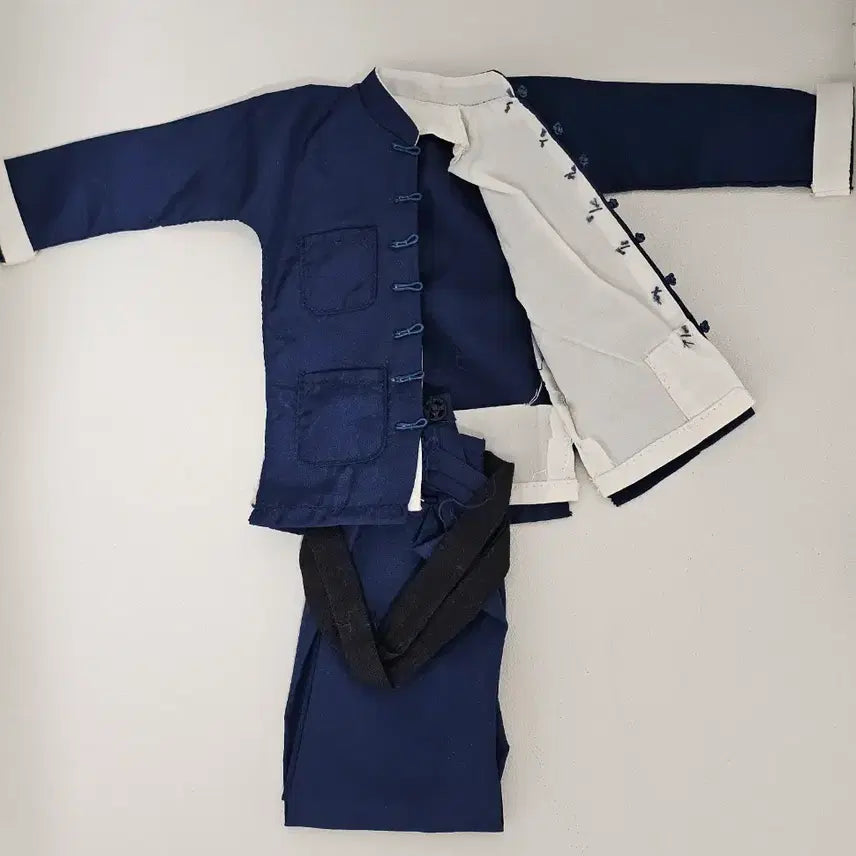 [BUNJANG] 1/6 Scale Figure Kung Fu Dobok Set - Navy Blue / 1/6 피규어 쿵푸 도복 세트 남색
